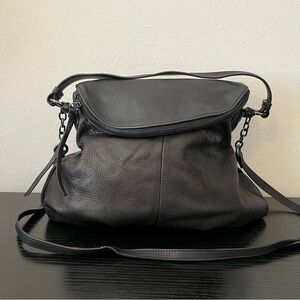 Margot Adelle Black Leather Hobo Bag